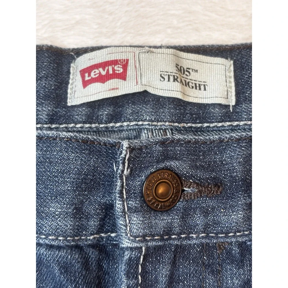 Levis‎ 505 Jeans 16 Regular 28x28 (actual 28x27) Regular Fit Blue Distressed